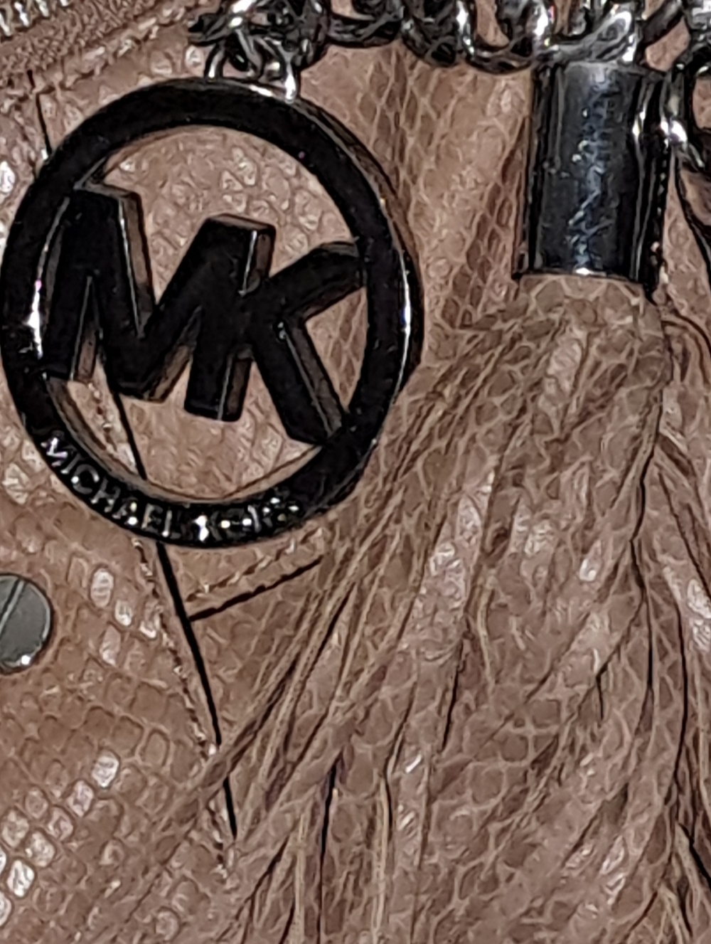 Michael Kors Blush Taupe Leather Tote with MK Charm